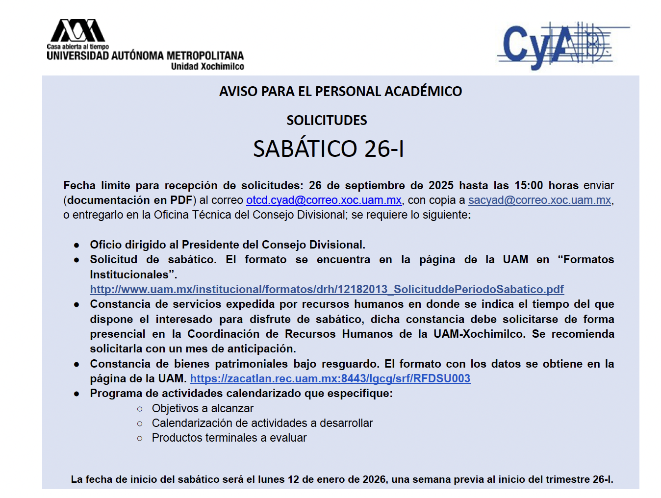 Sabático 25-I